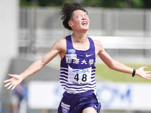 関東インカレのハーフ（２部）で４年の帰山侑大が優勝　photo by Aflo