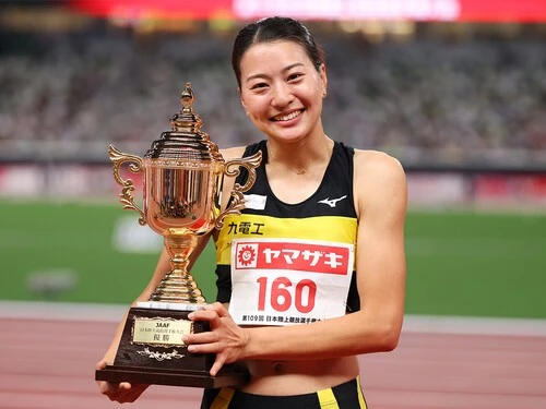 女子三段跳で初優勝を飾った髙島真織子　photo by 長田洋平/アフロスポーツ