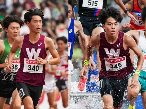 日本選手権でも存在感を強くアピールした早大の鈴木（左）と佐々木　photo by Wada Satoshi