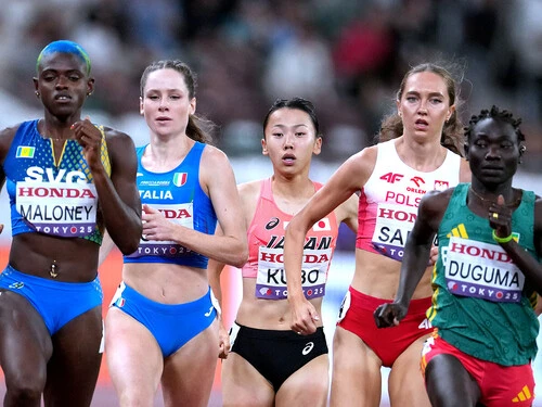 世界のトップ選手たちとともに走った久保凛 photo by Nakamura Hiroyuki