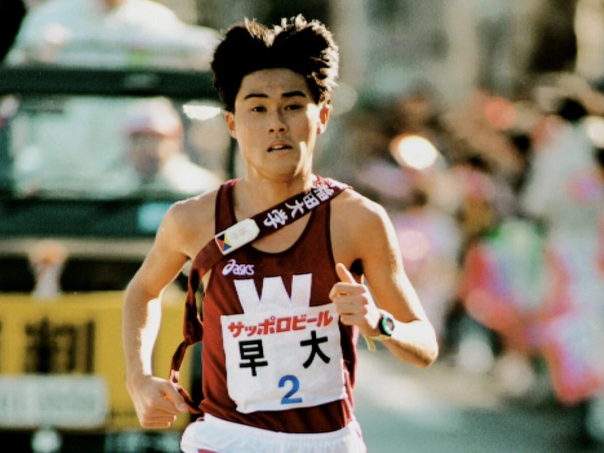 箱根駅伝2区で2年連続１時間06分台をマークした早大・渡辺康幸 photo by Kyodo News