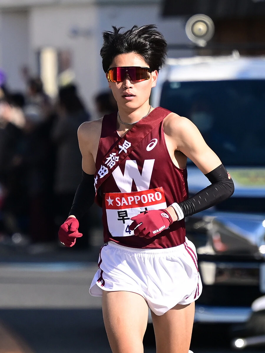 ヴィンセントの区間記録に１秒に迫る走りを見せた早大・鈴木琉胤 photo by AFLO