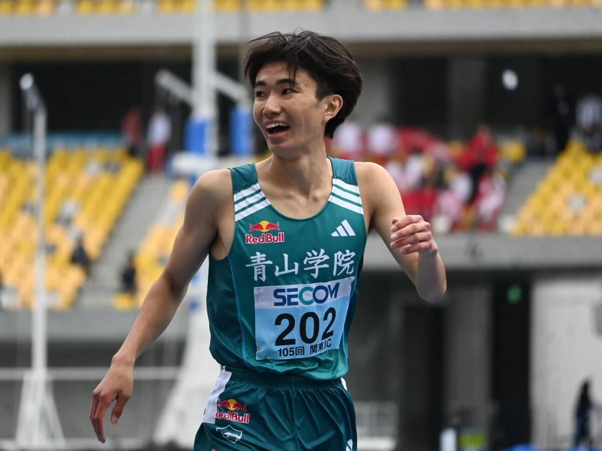 今季も選手層の厚い青学大。写真は２部1500mで２位の榅山一颯（２年）　photo by Aflo