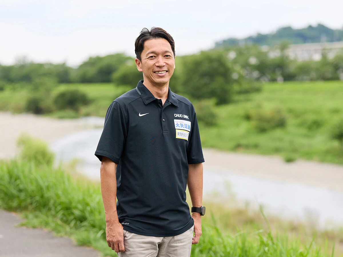 藤原正和は中大を再び頂点を狙うチームにすべく指導している photo by Shogo Murakami