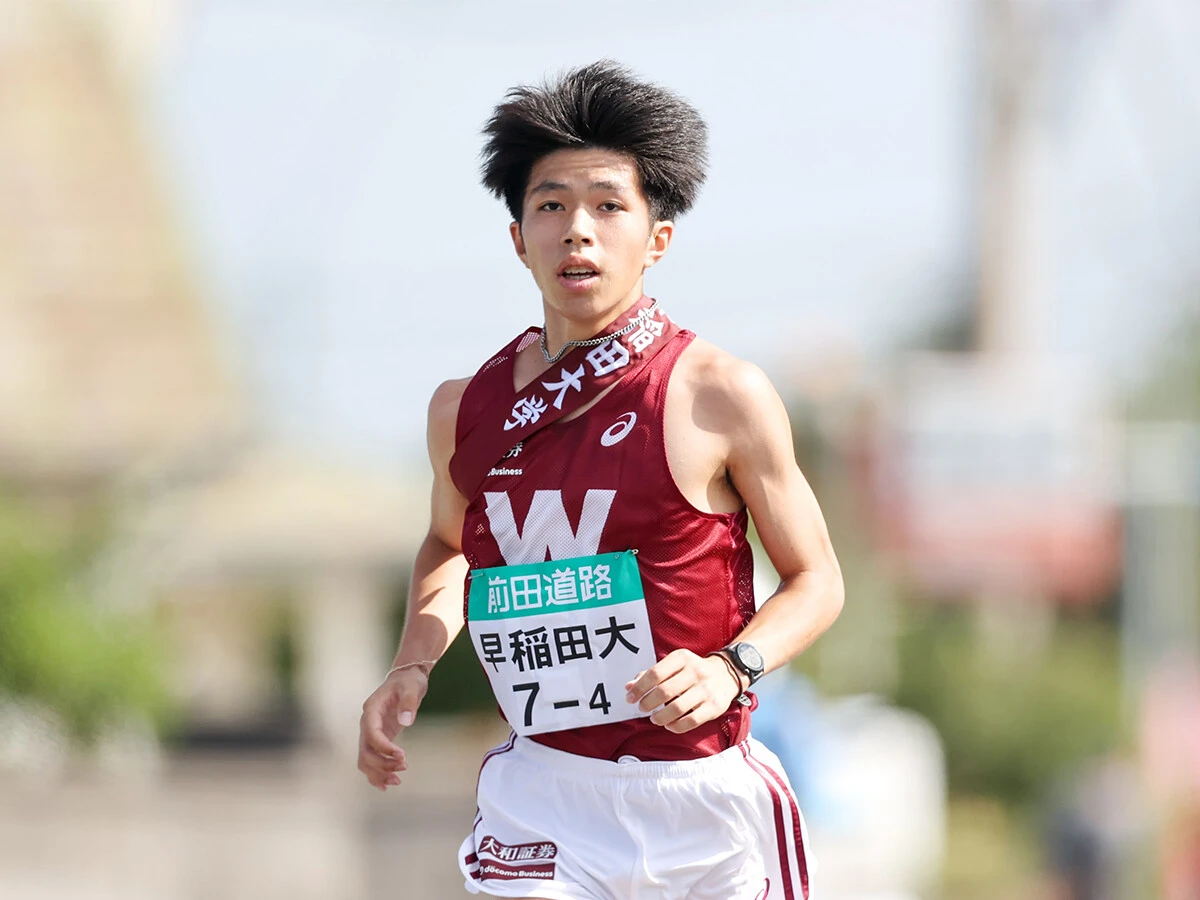 出雲駅伝では４区で快走を見せた早大・新妻遼己　photo by SportsPressJP/AFLO