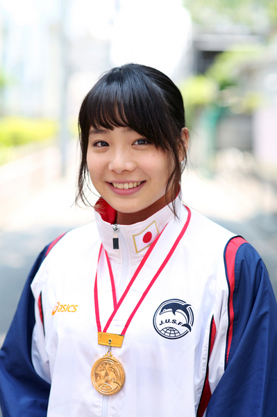 フィンスイミング日本選手権で優勝し、日本記録も奪還した藤巻紗月