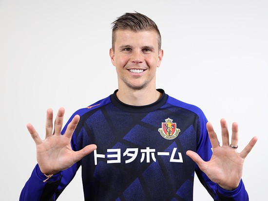 Mitchell Langerak playing for J1 club Nagoya Grampus