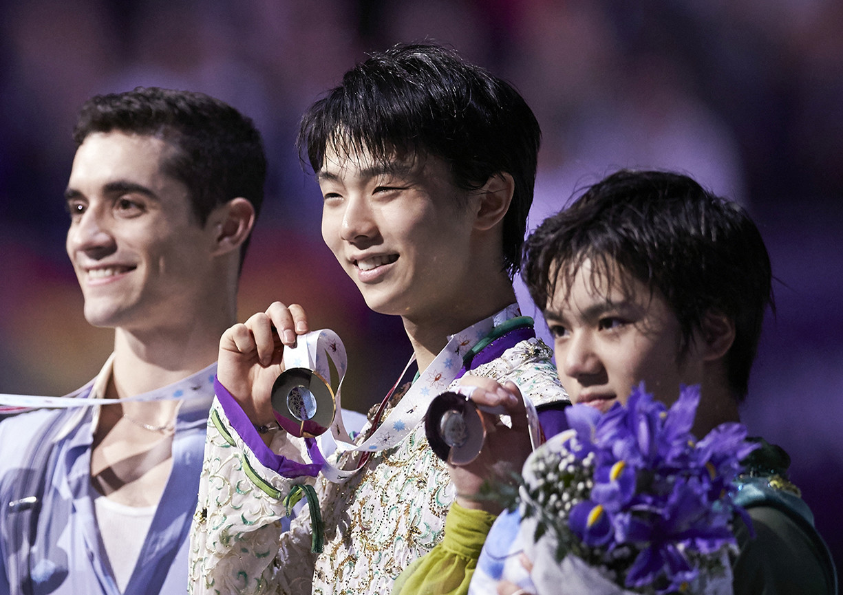 Yuzuru Hanyu feels the pressure and happiness of competing with rivals.