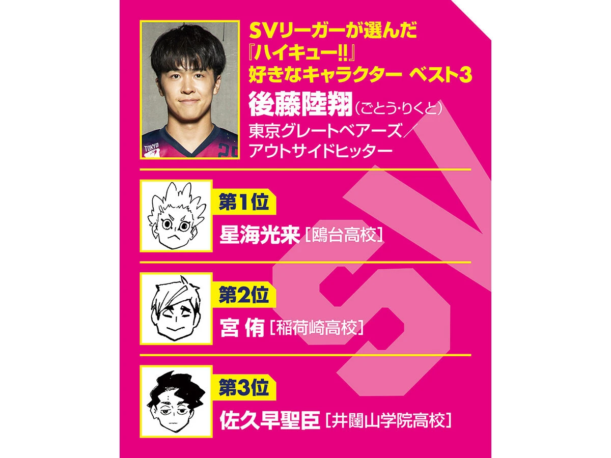 【Haikyu!! × SV League】Tokyo Great Bears' Rikuto Goto follows in footsteps of Ran Takahashi and feels similarity with Korai Hoshiumi
