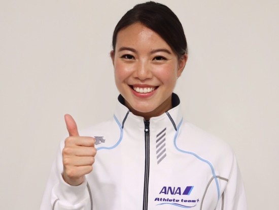 ANA社員の大本里佳。東京五輪の競泳400mリレーに出場する