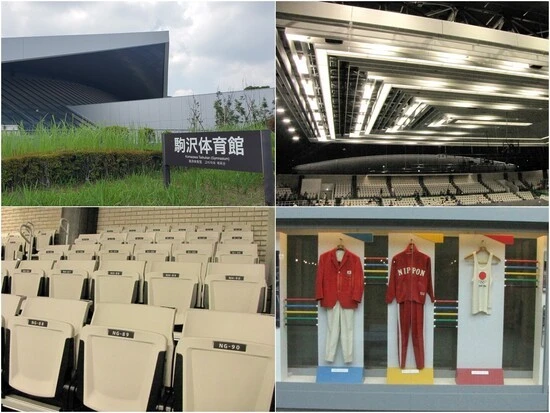 （左上から時計回り）外観、LED照明、東京オリンピックメモリアルギャラリー、座席