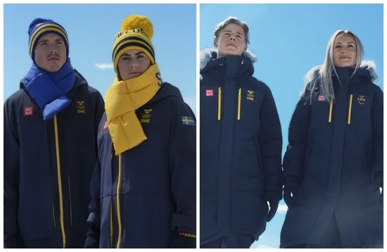 開会式・閉会式のウェア（左）とメダルセレモニーのウェア（右）　©スウェーデンオリンピック委員会