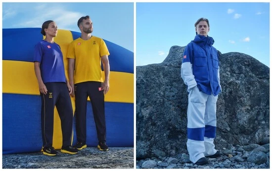 トレーニングウェア＆シューズ（左）とモーグル競技のウェア（右）　©スウェーデンオリンピック委員会