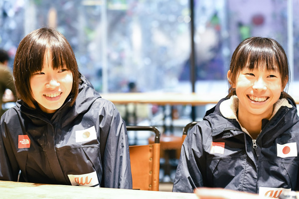 （左）森秋彩、14歳。茨城県出身。（右）谷井菜月、14歳。奈良県出身photo by Sano Miki記事を読む＞14歳、14歳、15歳。女子中学生クライマー３人の東京五輪への道