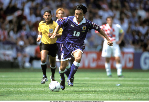 1998年Ｗ杯ではプレッシャーに押し潰されそうになりながら懸命にプレーした。photo by AFLO記事を読む＞日本が初出場したＷ杯。帰国した城彰二を襲った「あの事件」に迫る