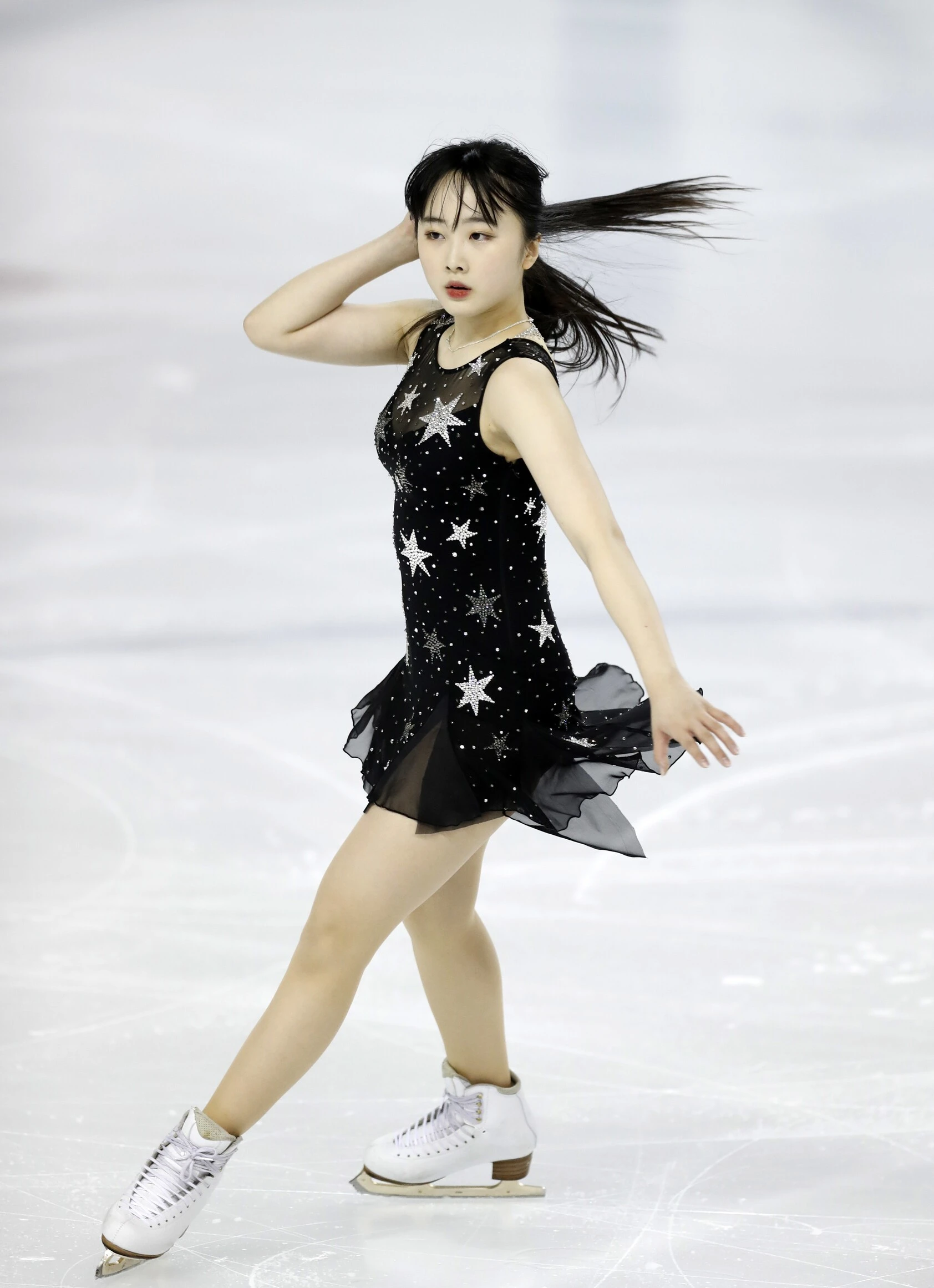 SP演技をする本田望結photo by Fujita Takao