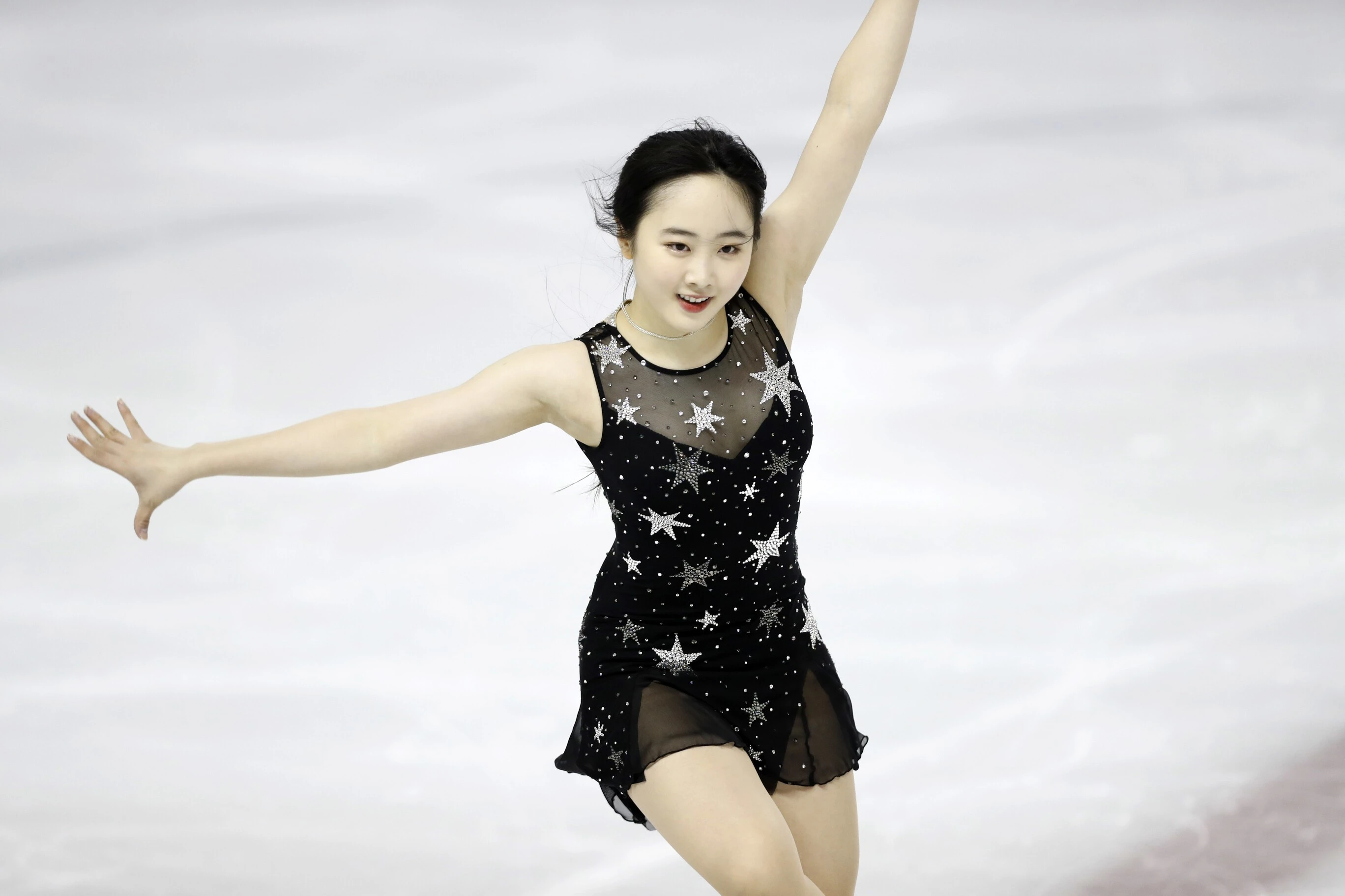 SP演技をする本田望結photo by Fujita Takao