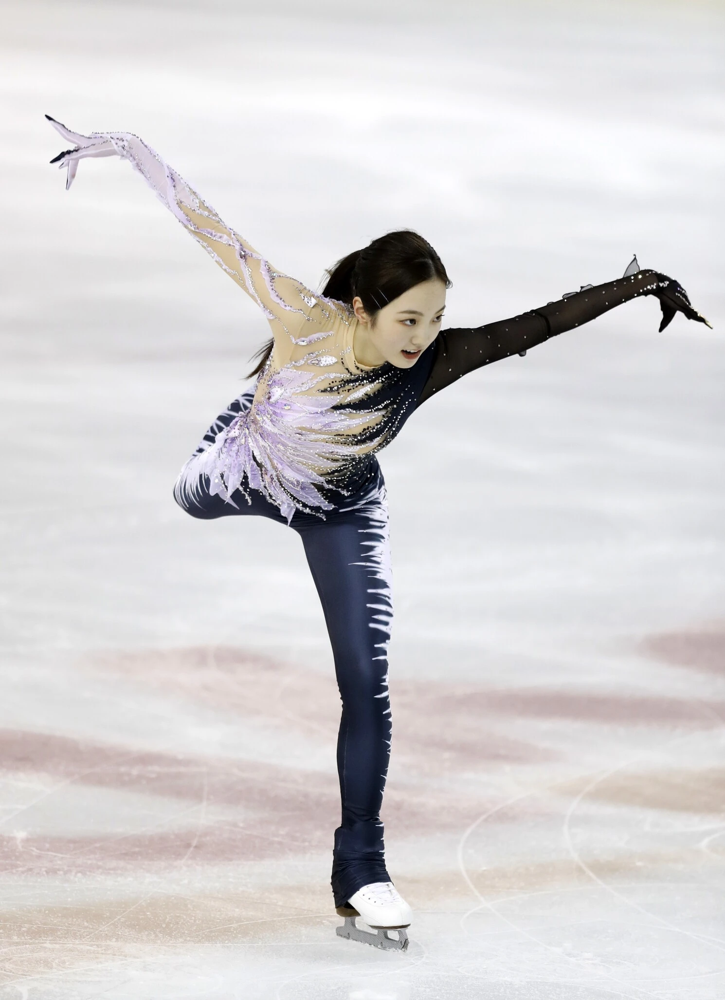 SP演技をする本田真凜photo by Fujita Takao