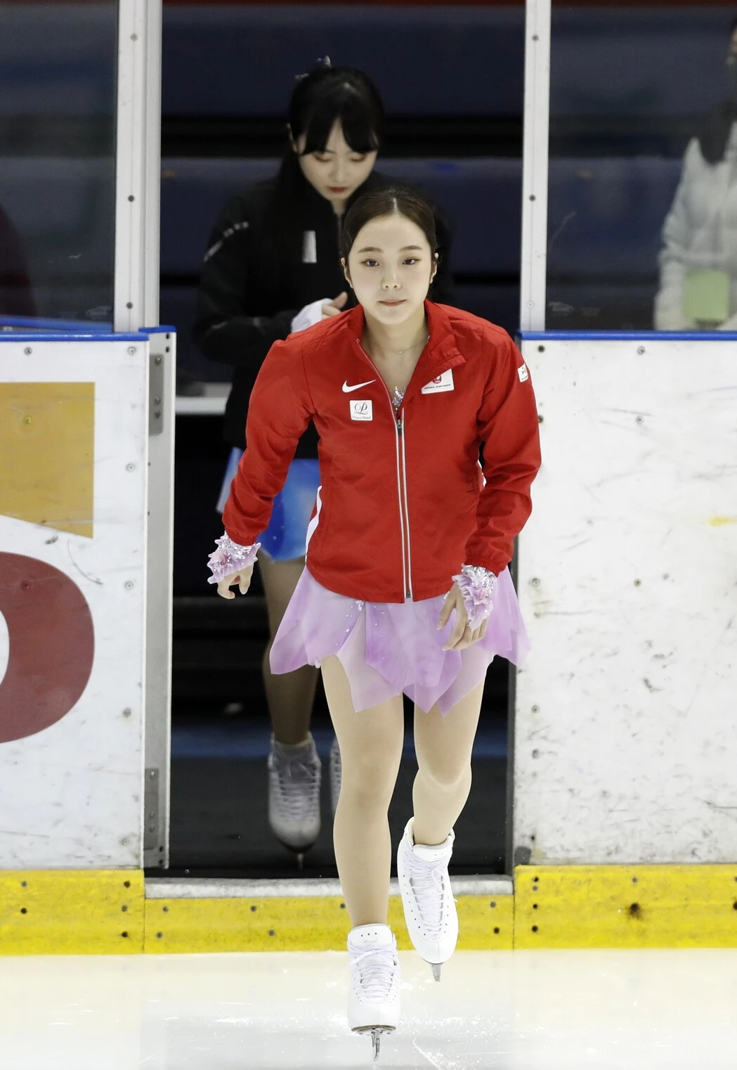 フリー演技前の本田真凜photo by Fujita Takao