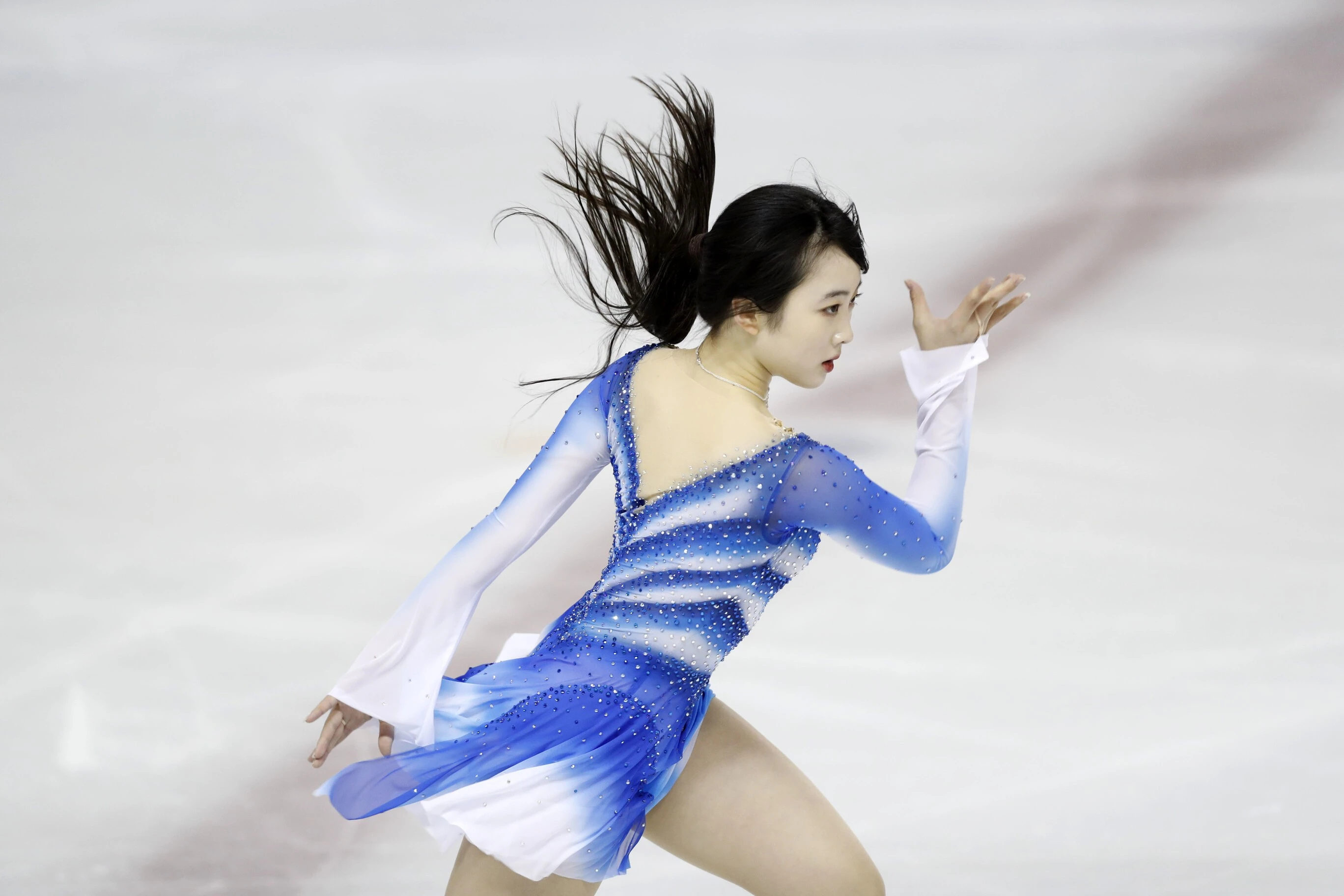 フリー演技をする本田望結photo by Fujita Takao