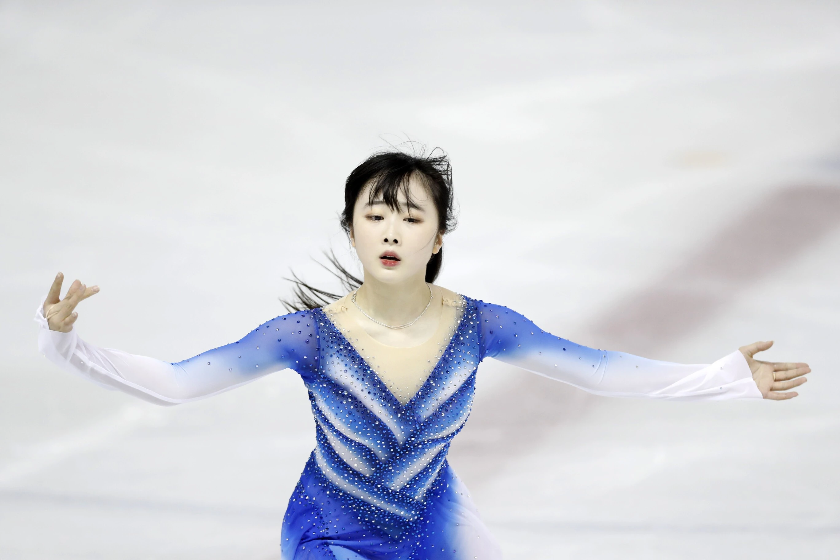 フリー演技をする本田望結photo by Fujita Takao