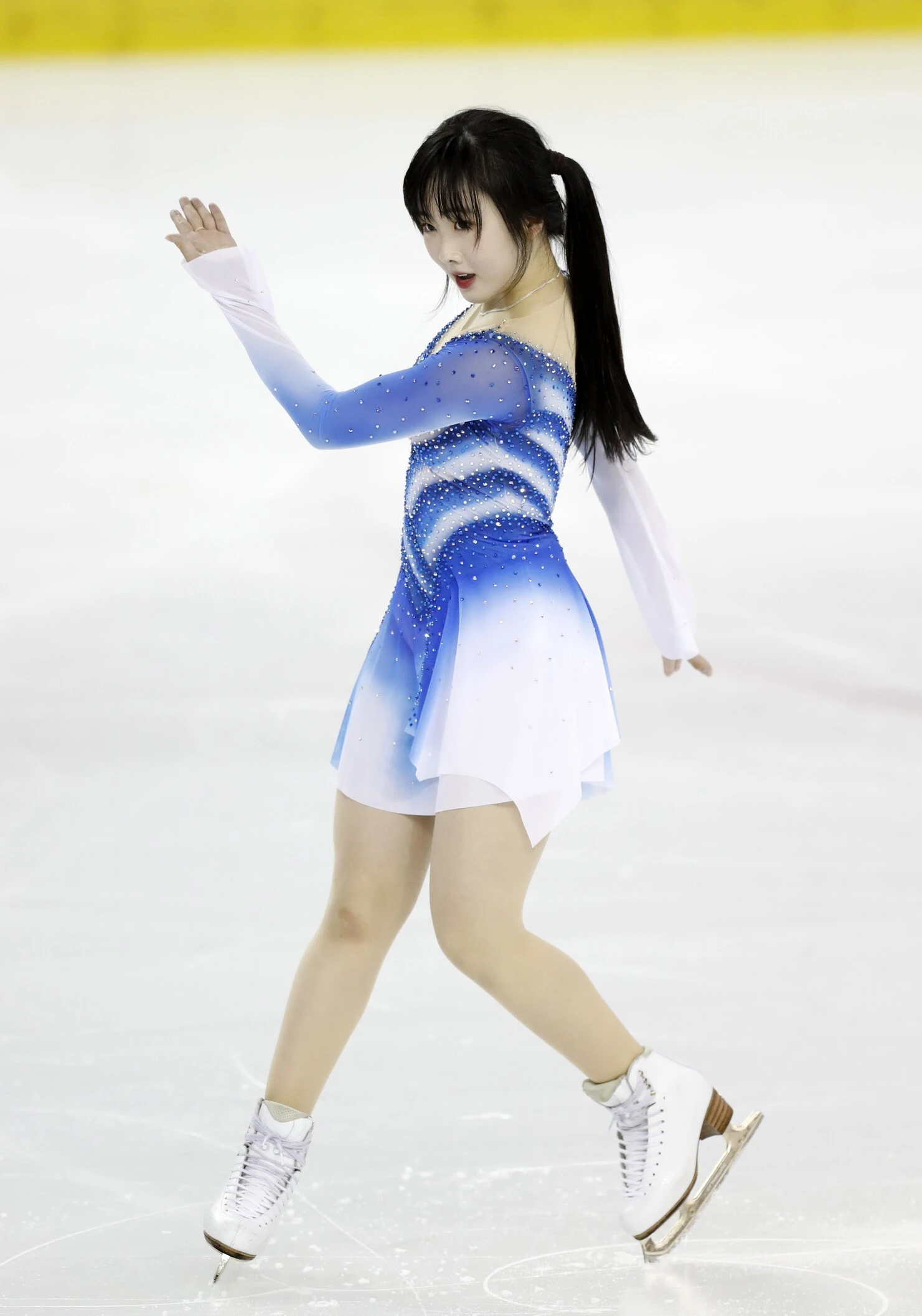 フリー演技をする本田望結photo by Fujita Takao