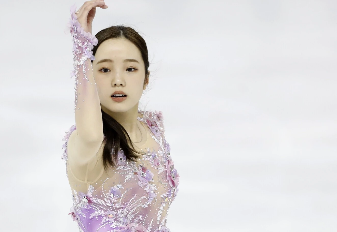 フリー演技をする本田真凜photo by Fujita Takao