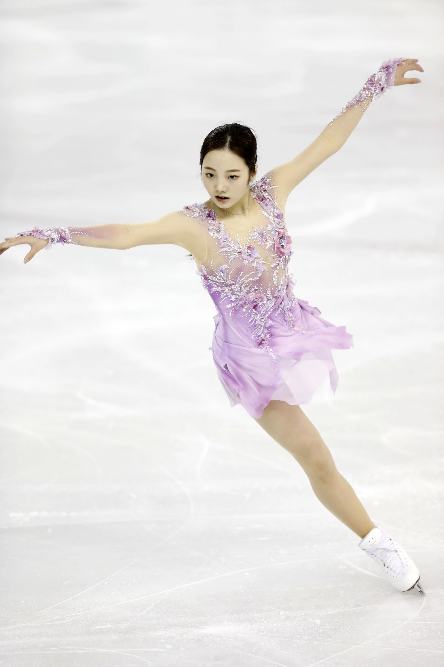 フリー演技をする本田真凜photo by Fujita Takao