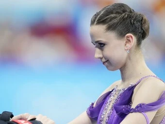 2月6日、団体戦女子SPのカミラ・ワリエワphoto by Noto Sunao/JMPA