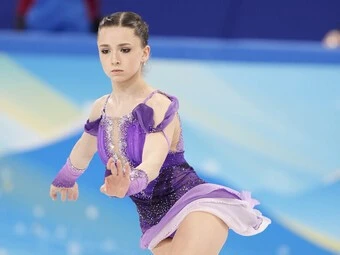 2月6日、団体戦女子SPのカミラ・ワリエワphoto by Noto Sunao/JMPA