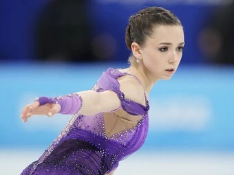 2月6日、団体戦女子SPのカミラ・ワリエワphoto by Noto Sunao/JMPA