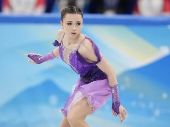 2月6日、団体戦女子SPのカミラ・ワリエワphoto by Noto Sunao/JMPA