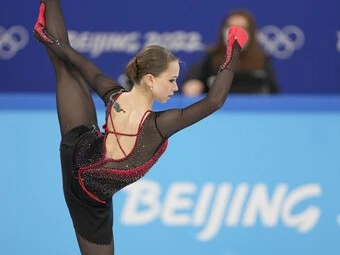 2月7日、団体戦女子フリーのカミラ・ワリエワphoto by Noto Sunao/JMPA