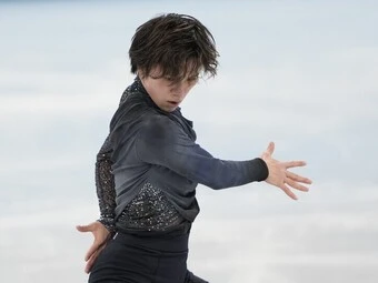 2月8日、SPの宇野昌磨photo by Noto Sunao/JMPA