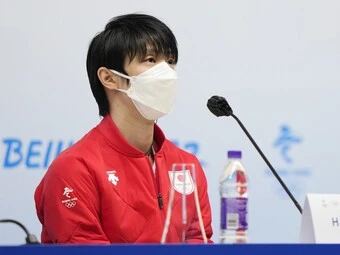 2月14日、北京で記者会見に応じる羽生結弦SP写真はこちら>> フリー写真はこちら>>photo by Noto Sunao/JMPA