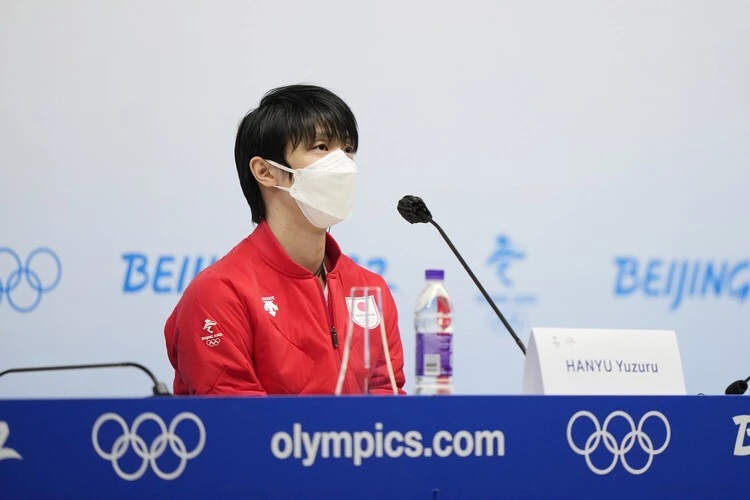 2月14日、北京で記者会見に応じる羽生結弦SP写真はこちら>> フリー写真はこちら>>photo by Noto Sunao/JMPA