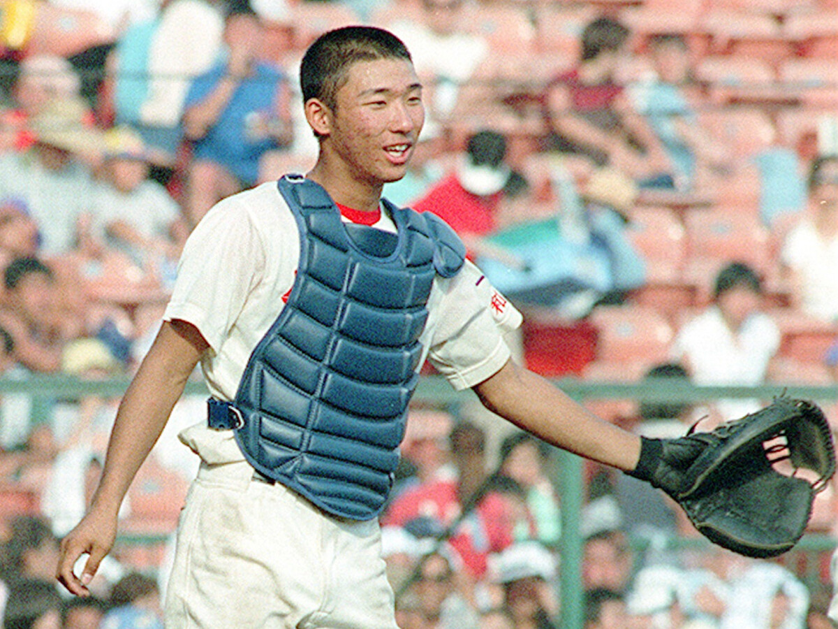 中谷仁・智辯和歌山（和歌山）強肩・強打の捕手として活躍。1997年夏の甲子園で全国制覇を達成した。高校野球記事一覧へphoto by Okazawa Katsuro、Ohtomo Yoshiyuki