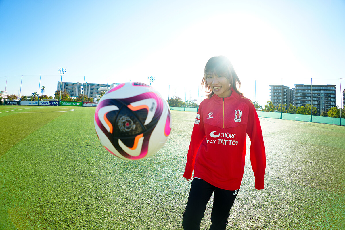 パリ五輪で躍動したなでしこジャパンの守屋都弥（INAC神戸レオネッサ）早草紀子●撮影　photo by Hayakusa Norikoなでしこジャパン関連の記事はこちら＞＞