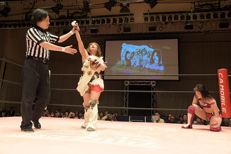 2019.05.03　１度目のプリプリ王座戴冠（写真提供／東京女子プロレス）