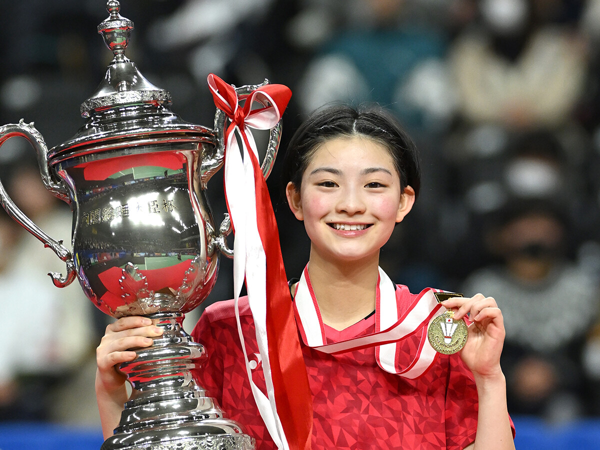 全日本総合女子シングルス優勝の宮崎友花岸本 勉●撮影　photo by Kishimoto Tsutomuバドミントン関連の記事はこちら＞＞