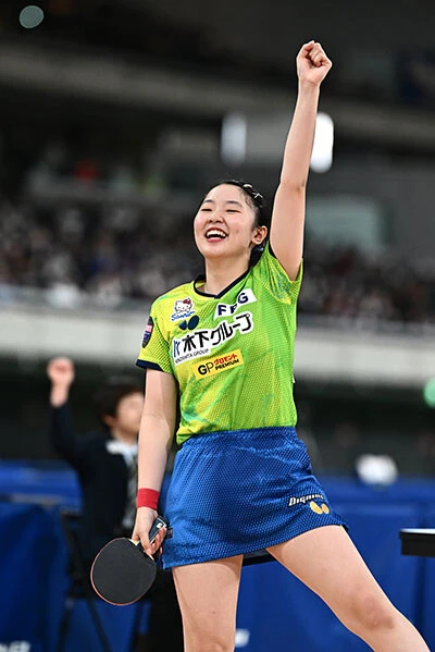 早田ひなが張本美和、新星・大藤沙月に完勝で、全日本卓球シングルス3