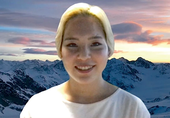 写真：リモートでインタビューを受けるパラアルペンスキー本堂杏実選手