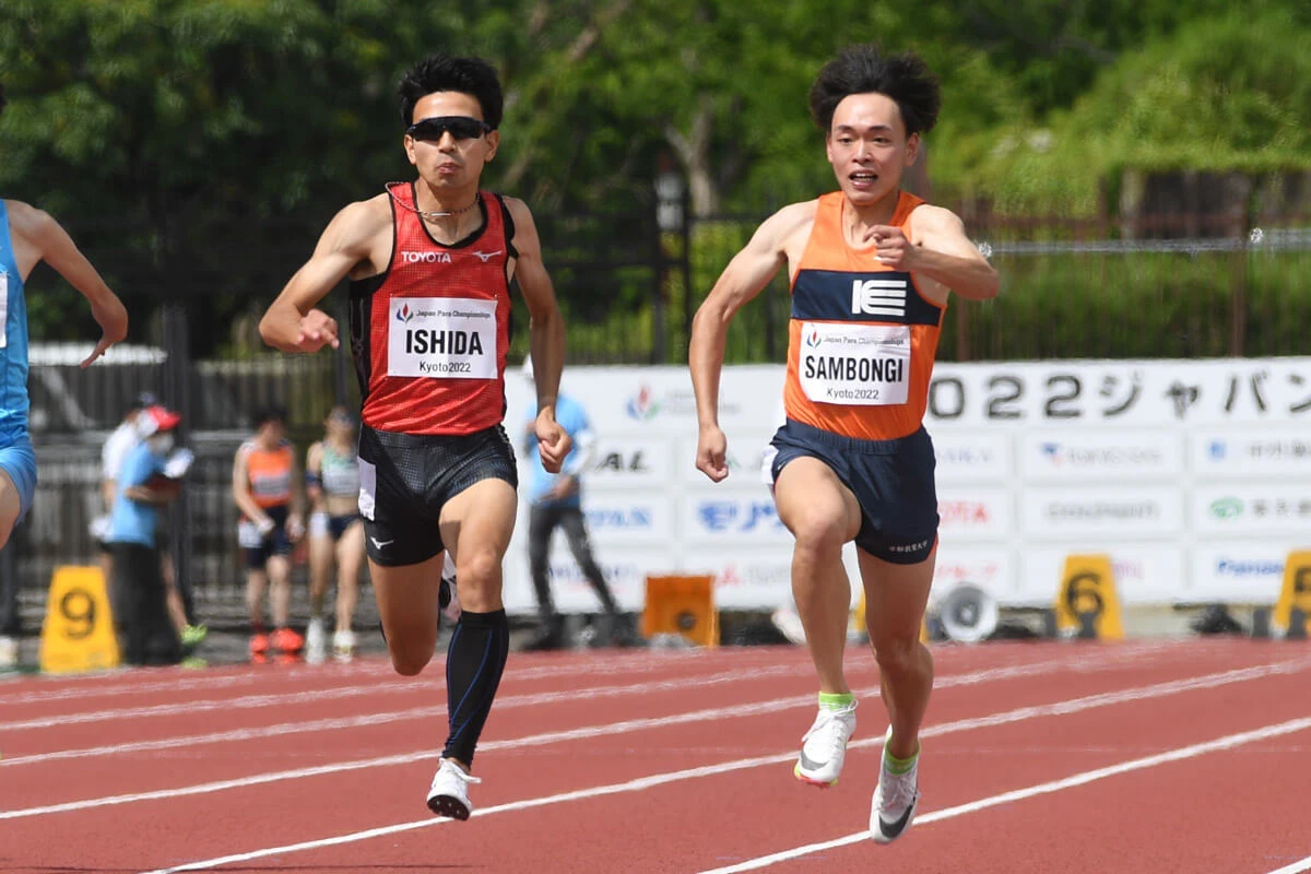 上肢障がい（T45/46/47）男子100ｍ決勝はゴール前でデッドヒートに