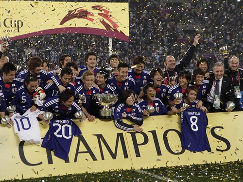 2011年アジア杯は、日本が決勝でオーストラリアを破り優勝したphoto by Fujita Masato