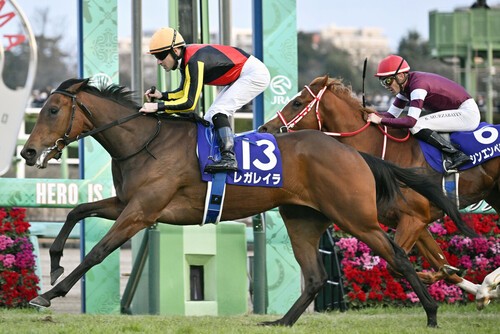 ＧＩホープフルＳを制して皐月賞に駒を進めてきた牝馬のレガレイラ。photo by Kyodo News