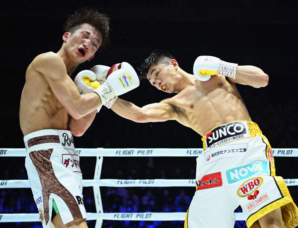 井岡が勝利した場合に指名試合の相手になる中谷（右）photo by Kyodo News