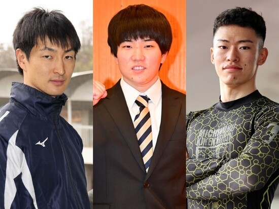 ルーキーシリーズに挑む注目の３選手。左から近谷涼、塩崎隼秀、大川剛
